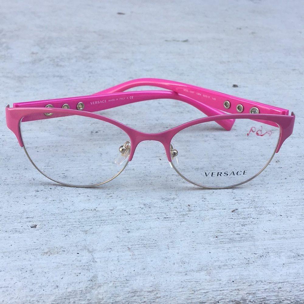 Versace Women’s Pink Metal Rimmed Eyeglasses